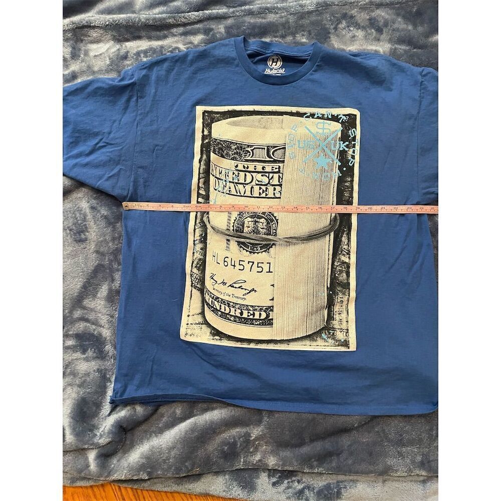 *3/$15 Hybrid Men's 2XL Blue Graphic Print Crew Neck T-Shirt